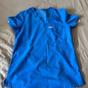 Figs Blue Scrub Top